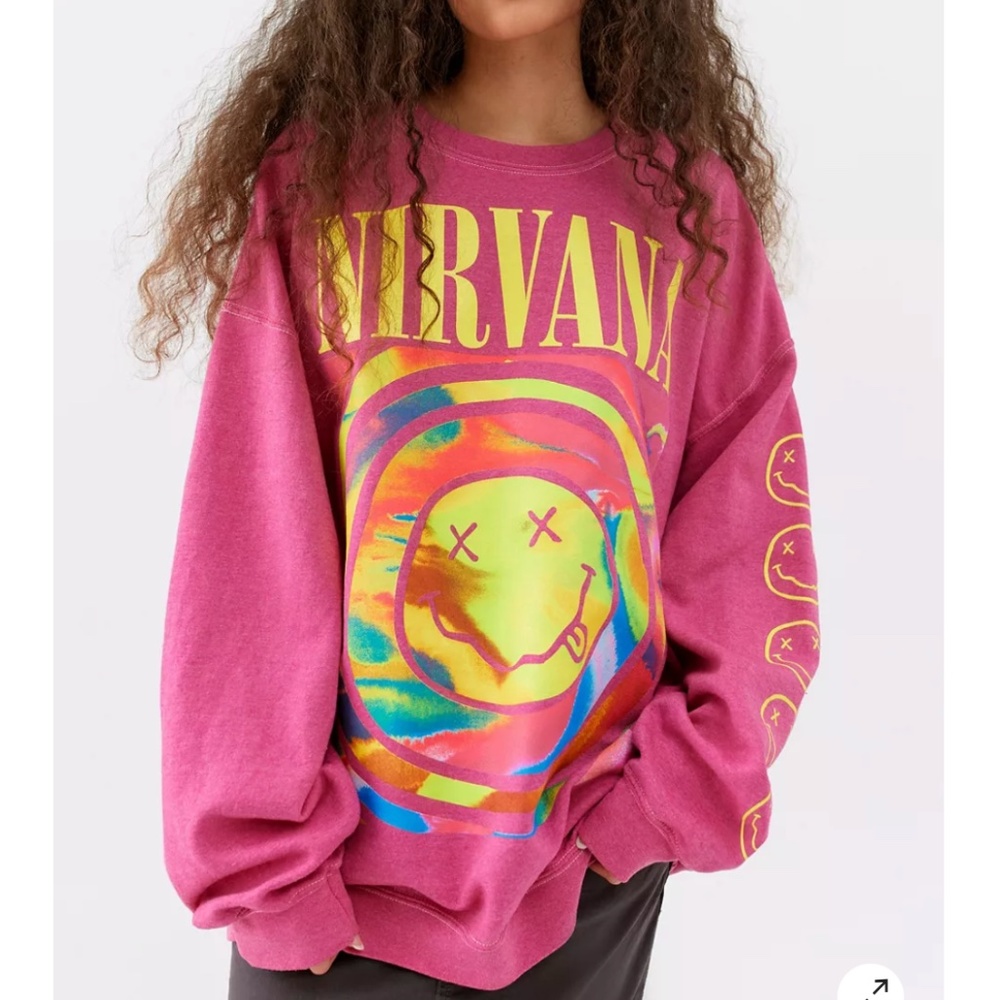 Urban Outfitters Nirvana Smile Oversized Sweatshirt